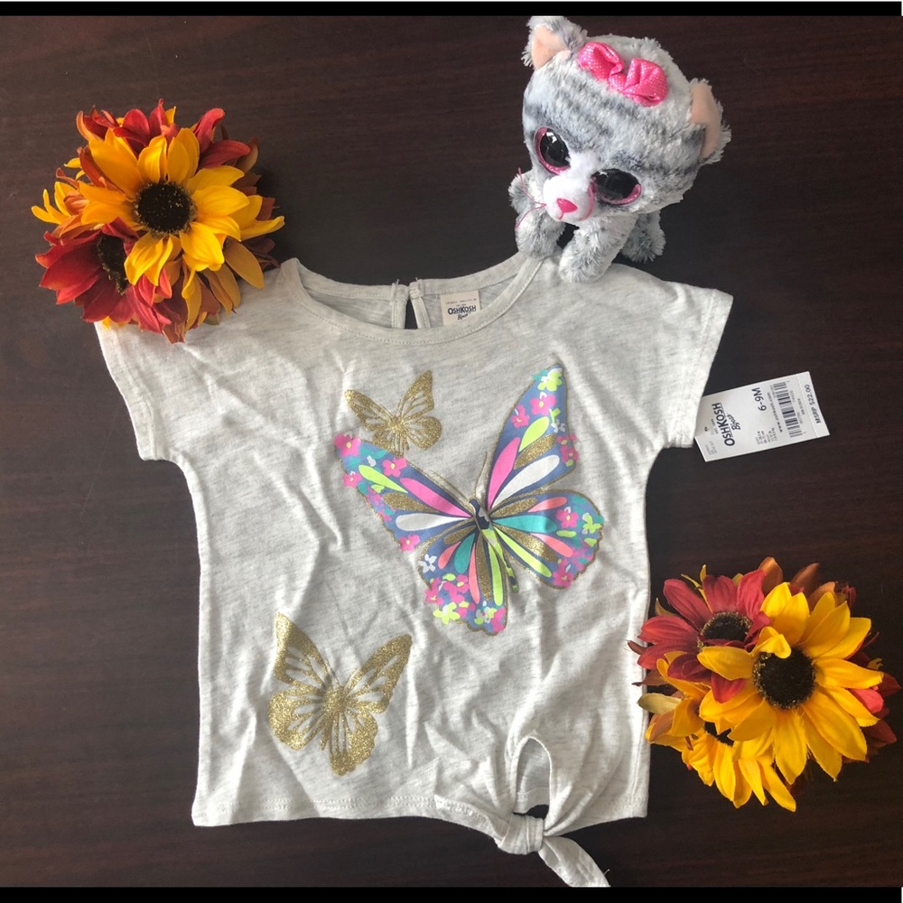 Baby Girl Butterfly Shirt with Plush